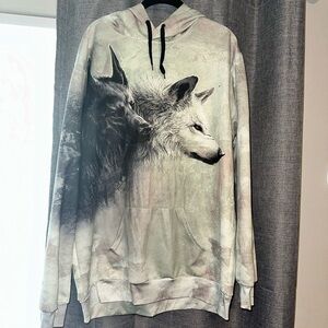 Men’s Delight Prints Wolf Print Lightweight Hoodie